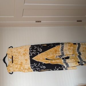 Shermarke Yellow & Black Maxi Tank Dress L‎
